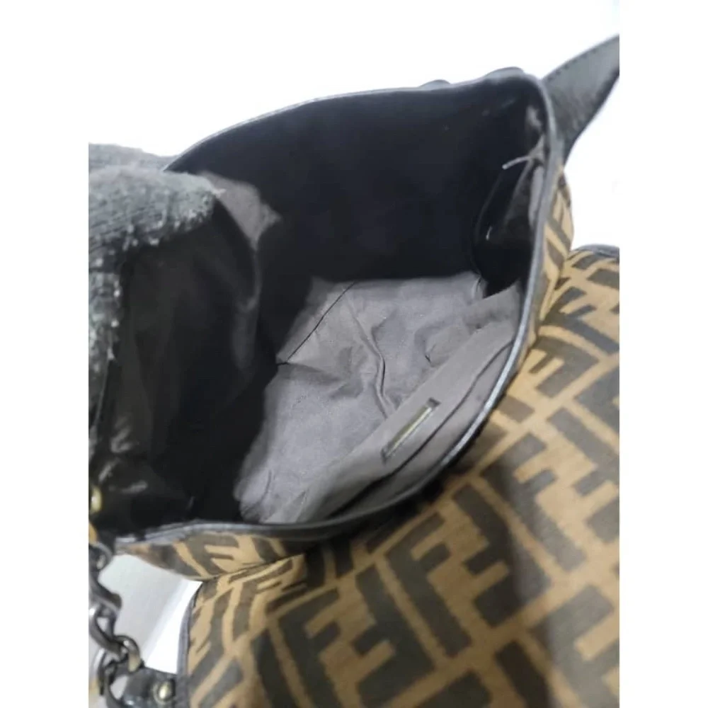 Authentic Fendi Tobbaco Zucca Canvas and Leather B Bis Hobo Shoulder Bag…